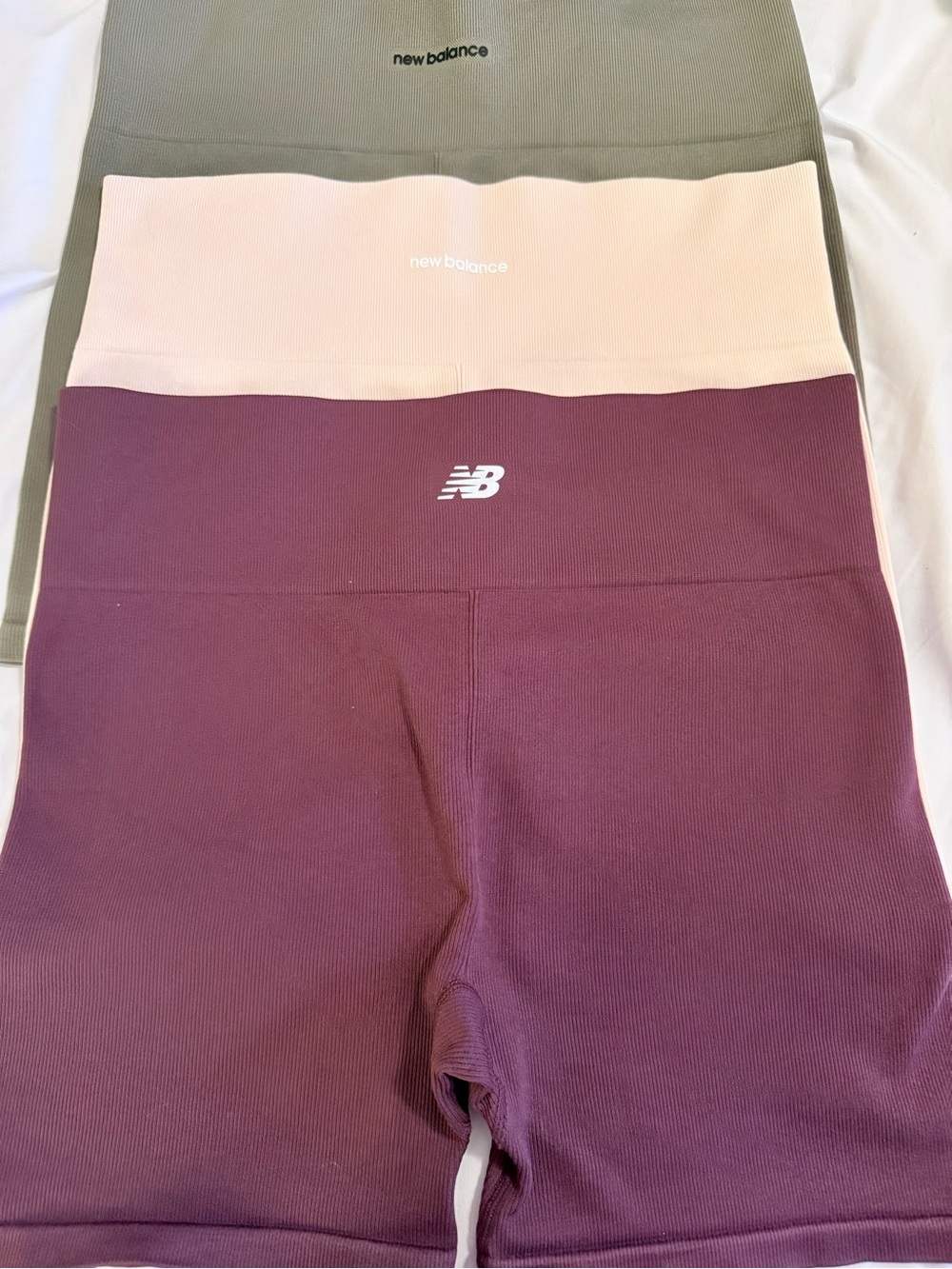 New Balance Women’s High-Rise Ribbed Bike Shorts - set of 3